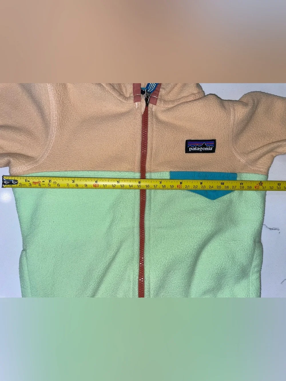 Patagonia Baby Micro D® Snap-T® Fleece Jacket | 2T | Orange and Green